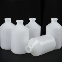 Vial Transparente para Inyección de Vacunas Veterinarias para Mascotas, 100 ml, Estéril, con Tapón de Goma PP/HDPE, Botella para Medicamentos Líquidos
