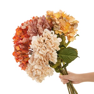 ดอกไฮเดรนเยียประดิษฐ์ CallaFloral ก้านเดี่ยว สีเหลือง ส้ม ชมพู ม่วง ทำจากโพลีเอสเตอร์ สำหรับตกแต่งงานแต่งงานภายในอาคาร - Product Image 5