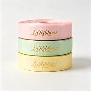Florist Wedding Use Pastel Macaron Gold Foil Printed Grosgrain <b>Ribbon</b> Polyester Bouquet Gift Wrapping <b>Ribbon</b> - Product Image 4