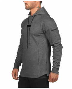 Sudadera con Capucha de Algodón y Forro Polar para Hombre, Personalizada, de Secado Rápido, para Gimnasio, Estilo Longline, con Dobladillo Curvo, para Fisicoculturismo - Product Image 4