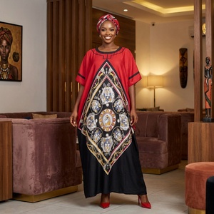Robe longue Kaftan <span class=keywords><strong>Boubou</strong></span> en Chiffon <span class=keywords><strong>Bazin</strong></span> pour <span class=keywords><strong>femme</strong></span>, grande taille, confortable, style ethnique africain, mode estivale, streetwear et plage - Product Image 2