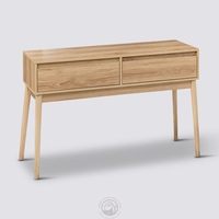 Table console moderne en MDF écologique et durable, deux tiroirs, qualité supérieure, couleur naturelle, meuble de rangement pour salon