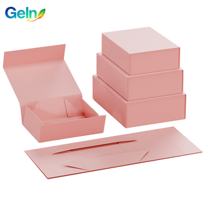 Hot Sang Trọng Từ Hộp Quà Tặng Bao Bì Ribbon Xử Lý Gấp Biểu Tượng Tùy Chỉnh Cứng Cứng Các Tông Giấy Màu Đen Màu Hồng Quần Áo Chèn - Product Image 2
