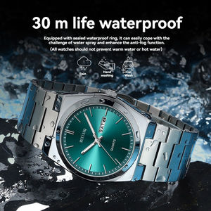 メンズ 防水 ビジネスウォッチ メンズ カジュアル クォーツウォッチ Reloj Hombre メンズ オールスチール タイムウィーク スポーツウォッチ - Product Image 3