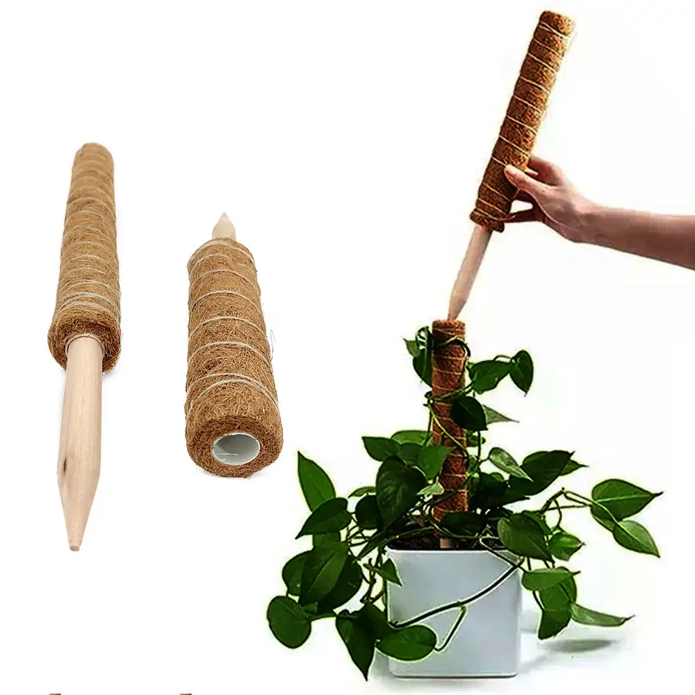 Кокосовая коса, мульчировальная Моховая палка для поддержки комнатных уличных растений для роста вверх-Используйте опорные палки для растений по отдельности или вместе