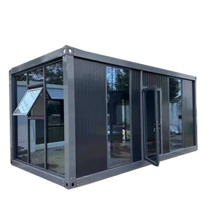 Bâtiment de bureau modulaire contemporain en verre, <span class=keywords><strong>maison</strong></span> conteneur détachable pour suite de direction de chantier et salle d'exposition - Product Image 1