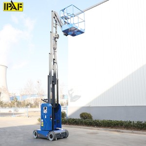 100 KG 10 M échelle de levage verticale à mât unique homme Table élévatrice travail aérien plate-forme élévatrice en alliage d'aluminium - Product Image 3