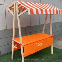 Stands de Présentation de Marché Portables en Acier Inoxydable et Bois, Supports de Vendeur d'Extérieur Multifonctionnels pour le Commerce Ambulant
