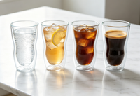 Tasses en verre borosilicate haut de gamme personnalisées faites à la main, fines, torsadées, à double paroi, pour café, latte, expresso