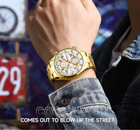 Montres pour hommes Curren 8495, bracelets en acier inoxydable, design tendance, montres chronographes pour hommes d'affaires, grande taille, montre de luxe dorée