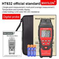 Mestek MAYILON-testeur numérique d'humidité du bois, à deux broches, avec écran LCD, testeur de l'humidité du bois, détecteur d'humidité et de cuvette, HT632