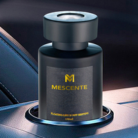 Diffuseur de verre unique Mescente couvercle en bois bouteille noire diffuseur de voiture de parfum de voiture pour voitures familiales