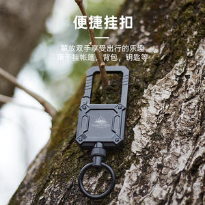 Mosquetón Retráctil Yuantoose de Aleación de Zinc, Capacidad de Carga de 2 kg, Gancho Cuadrado Negro para Exteriores, para Camping y Viajes - Product Image 5