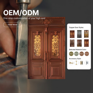 <span class=keywords><strong>Porte</strong></span> d'entrée résidentielle en cuivre, chef-d'œuvre sur mesure, inspirée de l'Art déco, élégante, sophistiquée, finition peinte à la main - Product Image 2
