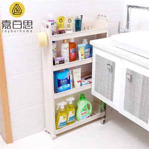 Étagère de rangement d'angle en plastique durable personnalisable à 4 niveaux, tendance 2021, étagère de rangement en plastique amovible pour cuisine, étagère de rangement debout - Product Image 3