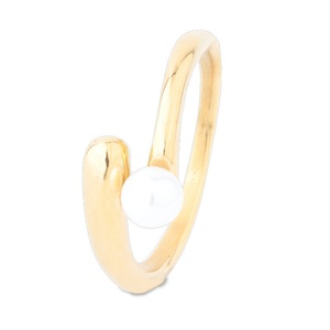 Bagues tendance en acier inoxydable plaqué or avec grappe de perles, bijoux pour femmes, sans ternissement - Product Image 1