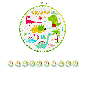 Hot khủng long màu xanh lá cây trẻ em của bữa tiệc sinh nhật giấy Cốc giấy Khay mô <span class=keywords><strong>Set</strong></span> Đảng Bộ đồ ăn tại chỗ bán buôn - Product Image 3