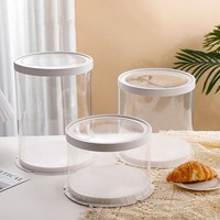 Boîtes à gâteaux rondes transparentes au prix d'usine, PET 6 8 10 12 pouces, fournitures d'emballage pour gâteaux, anniversaire, baby shower, mariage, fête