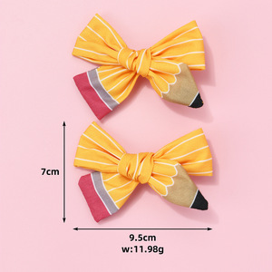 Set Personalizzato di Elastici per Capelli e Fermagli con Design Creativo in Tessuto per il Ritorno <span class=keywords><strong>a</strong></span> Scuola delle Ragazze - Product Image 4