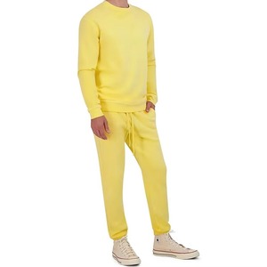 Conjunto Deportivo de Felpa para Hombre, Cuello Redondo, Estampado, 100% Algodón, Ligero, Ecológico, Casual, Invierno 2026, Tallas Grandes, 2 en 1, OEM, Alta Calidad - Product Image 1