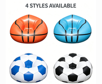 Fauteuil Gonflable de Basketball Pliant d'Extérieur, Chaise Longue Paresseuse à Dégonflage Rapide pour Camping et Voyage, Anti-Basculement, Hauteur de Siège Élevée