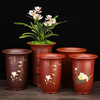 Pot Bonsai Persegi Yixing Zisha Premium Terlaris, Pot Tanah Liat Buatan Tangan untuk & Sansevieria Tanaman Hias Dalam Ruangan