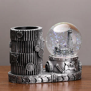 Porte-stylo avec boule de cristal lumineuse, design musical, décoration de bureau, cadeau pour étudiants, collègues, amis - Product Image 4