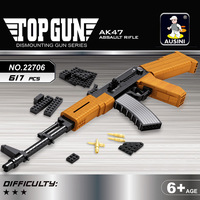 Ausini 617 pièces en plastique bloc de construction Sniper pistolet militaire Wea Pon fusil AK47 pour enfants éducatif éclairer bricolage feu brique jouets