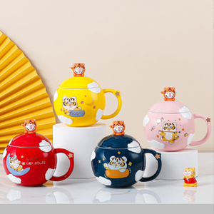<span class=keywords><strong>EMOER</strong></span> Tigerjahr Europäisches Design Große Kapazität Umweltfreundliche Porzellan-Kaffeetasse mit Löffel Minimalistische Geschäftsgeschenke Trinkgeschirr - Product Image 6