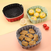 Grand panier en silicone pour friteuse à air, réutilisable, carré, moule de cuisson pour friteuse à air, accessoires de cuisine