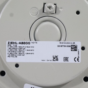 Ventilador Centrífugo de Refrigeración EC para Centros de Datos ZIEHL-ABEGG RH31M-2EK.3I.2R 142178 310mm 400V 50/60Hz 0.76/1.15kW AHU HVAC - Product Image 5