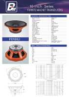 Caisson de basses de 18 pouces en aluminium orange avec une puissance de sortie de 2500 W et une bobine vocale de 5 pouces, impédance de 8 ohms pour les fêtes en plein air