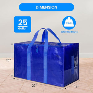 Sacs de rangement mobiles tissés en PP réutilisables extra larges avec fermetures à glissière, <span class=keywords><strong>housse</strong></span> anti-poussière robuste pour vêtements pour le salon - Product Image 2