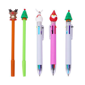 Christmas <b>Gift</b> Cartoon Kawaii Cute Silicone Soft Rubber Plastic Black Gel Ink <b>Pen</b> Wholesale Stationery - Product Image 3