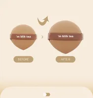 Éponge de maquillage ronde à coussin d'air, douce, avec motif 3D pour fond de teint, crème BB, logo personnalisé, vente en gros