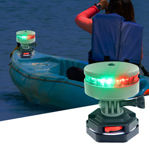 Lumière de bateau LED rouge et verte, lumière de navigation pour kayak, pêche, rechargeable, IP65, plastique, utilisation en extérieur - Product Image 1