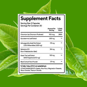Cápsulas de Suplemento para la Menopausia de Alta Potencia con Extracto de Hoja de Té Verde y Berberina HCI, Acelera la Quema de Grasa, Productos para el Cuidado de la Salud - Product Image 2