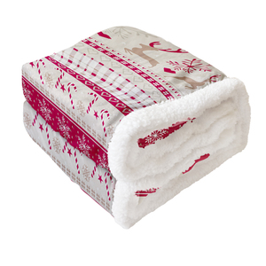 Couverture en polaire sherpa tricotée personnalisable pour les fêtes de Noël, douce et chaude, double couche, utilisable en toutes saisons, certifiée OEKO TEX - Product Image 1