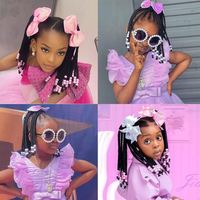 Extensions de cheveux synthétiques pour enfants Armgirl, en fibre haute température, 5 couleurs, application facile, cadeau adapté aux enfants