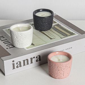 Portavelas de Cemento Creativo para Aromaterapia, Lujoso y Único, Multicolor, Decoración Navideña para Interiores, Portavelas Vacío - Product Image 3