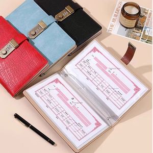 Password <b>Lock</b> Pp Pockets Batch Folder Macaron Waterproof Pu Leather Deposit Receipt Storage <b>Notebook</b> Money Saving Book - Product Image 3