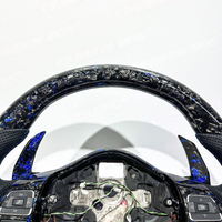 Volant en fibre de carbone bleue forgée avec écran LED personnalisé haut de gamme pour Volkswagen Golf MK6 GTI R, cuir personnalisé