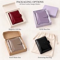 Carnet de notes Hongbo personnalisé en cuir verni brillant multicolore A6 avec reliure à anneaux dorés, idéal comme cadeau pour l'école ou le bureau
