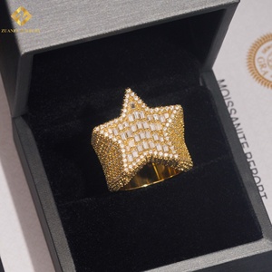 Star Shape Moissanite <b>Ring</b> 18K Gold Plated Iced Out Luxury <b>Mens</b> Party Jewelry Hip Hop <b>Mens</b> <b>Rings</b> - Product Image 5