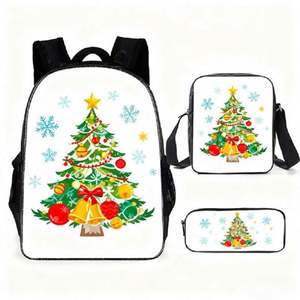 Christmas Custom Sublimation Blank Waterproof Backpacks Crossbody <b>Pencil</b> <b>case</b> Storage Bag Durable Backpack Boys 3 Piece <b>Set</b> - Product Image 6