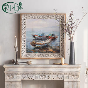 French Romantic Hand Painted Floral Oil <b>Painting</b> Wood <b>Frame</b> Wall Art Decor <b>For</b> Living Room Bedroom Entryway - Product Image 2