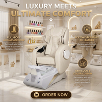 Mobilier professionnel pour salon de manucure Healthtec, bain à remous sans tuyau, jet magnétique, spa pour les pieds, massage shiatsu, chaise de manucure et pédicure