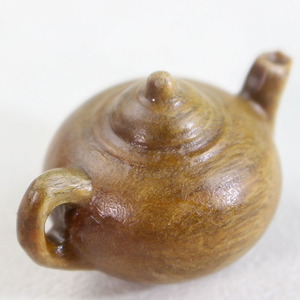 <b>Hand</b> Held Collectible Teapot Carved Sandalwood <b>Mini</b> Tea Pet With Lid Traditional Chinese Style Office Desktop Figurine - Product Image 4