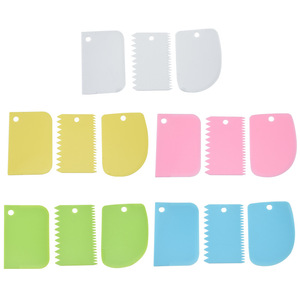 Ensemble de spatules à pâtisserie 3 pièces en plastique PP, coupe-pâte et crème, outils de pâtisserie ménagers, compatibles lave-vaisselle - Product Image 3