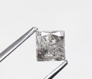 Anillo de Compromiso con Diamante Natural Suelto de Alta Calidad, RARO, de 0.65 CT, 4.19x4.47 MM, Corte Princesa, Color Sal y Pimienta, 100% Natural - Product Image 1